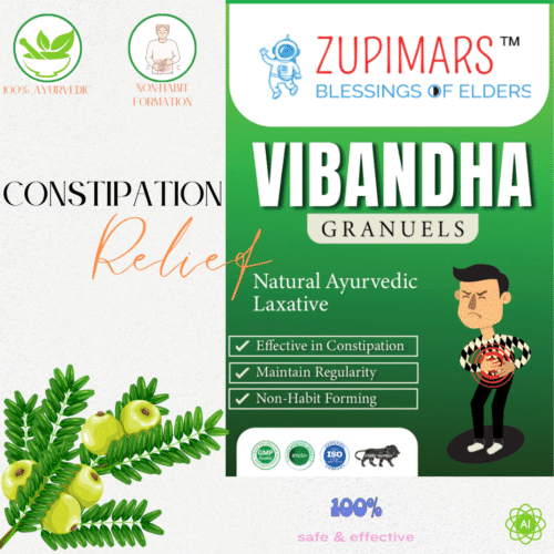 Zupimars Vibandha Granules - Ayurvedic herbal constipation support formula.