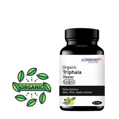 Zupimars Organic Triphala Tablets - 1000mg natural Ayurvedic blend.